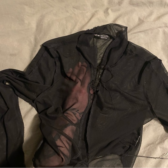 SHEIN SHEER BLACK LONG-SLEEVE IN XS - Picture 2 of 3